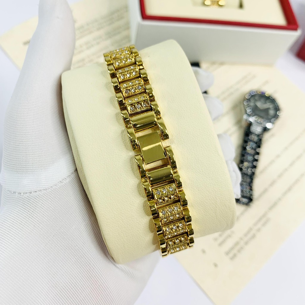 [Tặng Hộp Hãng] Đồng hồ nữ Rolex mặt tròn đính đá sang trọng dây kim loại cao cấp DHN609
