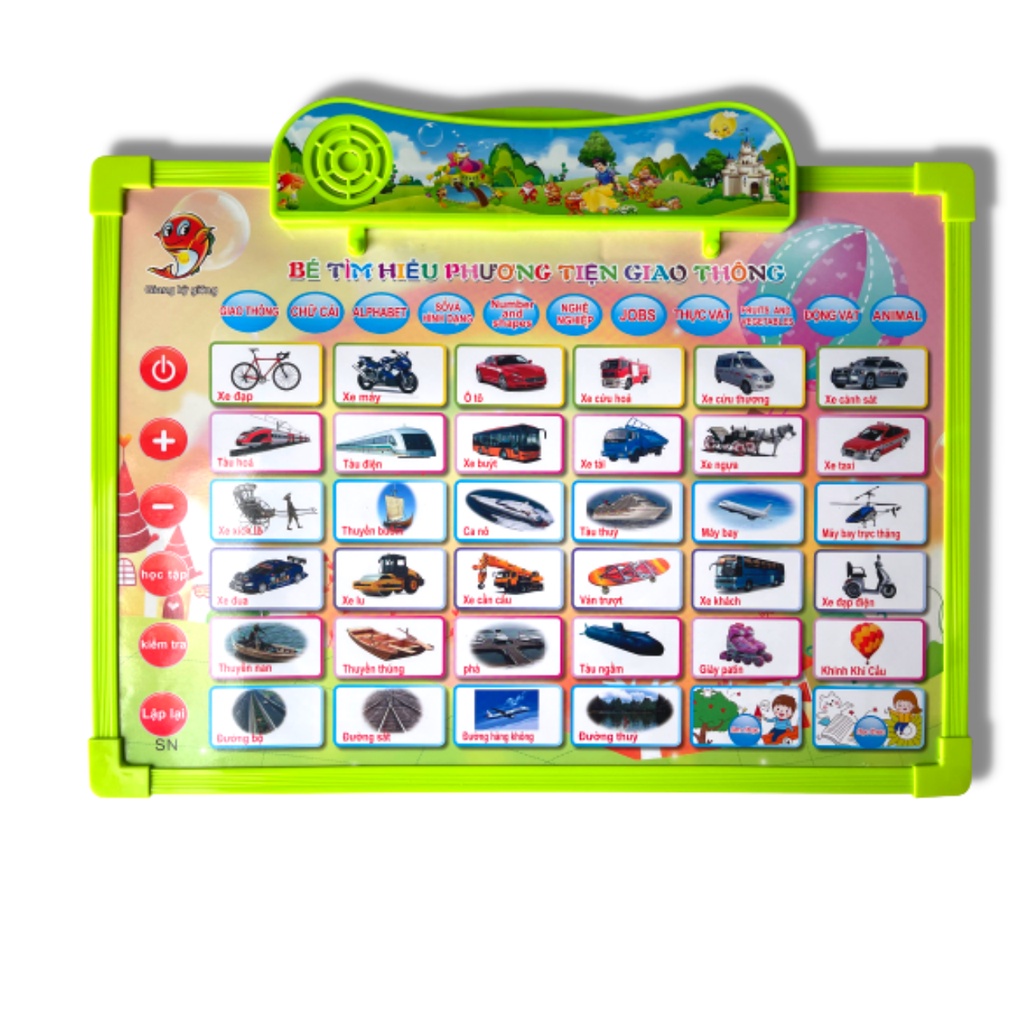 Bảng Chữ Cái Điện Tử Thông Minh 11 Mặt Song Ngữ Mẫu Mới, Bảng Học Chữ Phát Âm, Nói Cho Bé - ZOLY SHOP