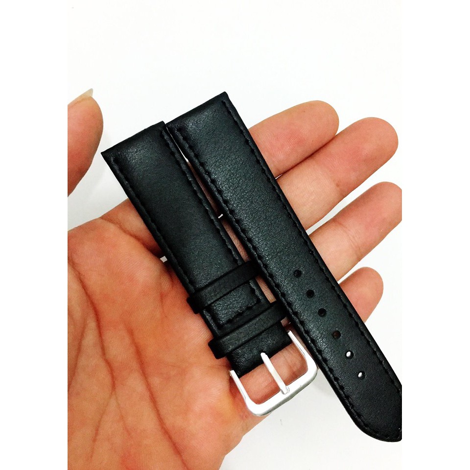 Dây da đồng hồ nam da trơn  kích thước 18mm,20mm,22mm | BigBuy360 - bigbuy360.vn