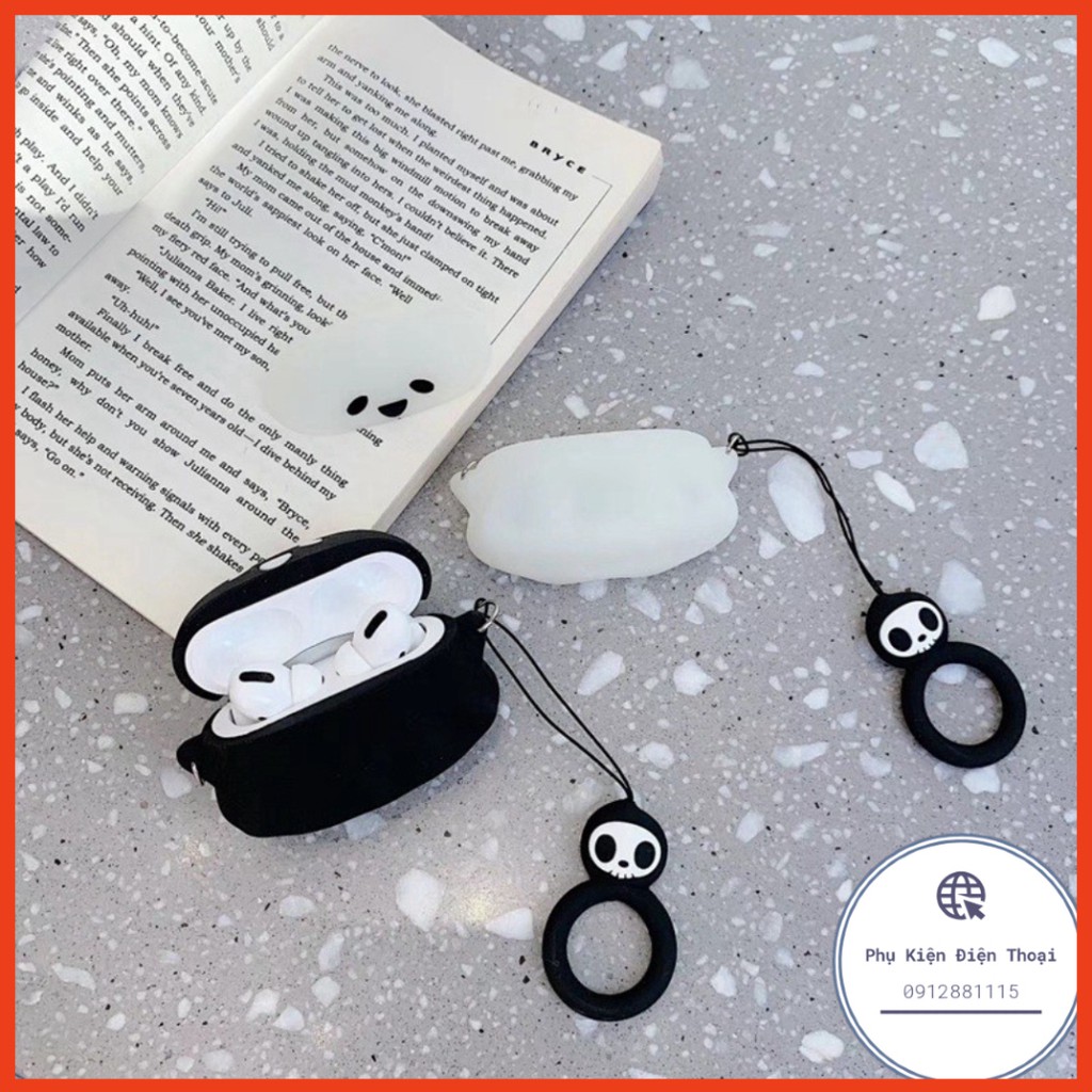 ☘️Tặng kèm móc tay☘️ Case bao airpod silicon 1 2 3 Pro Con Ma - Vỏ bọc đựng tai nghe không dây i11 i12...Airpods Ghost