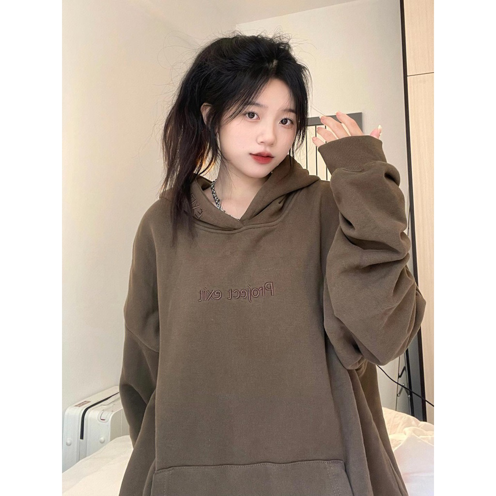 Áo Hoodie Thêu Chữ Phong Cách Hàn Quốc Thời Trang Cho Nữ