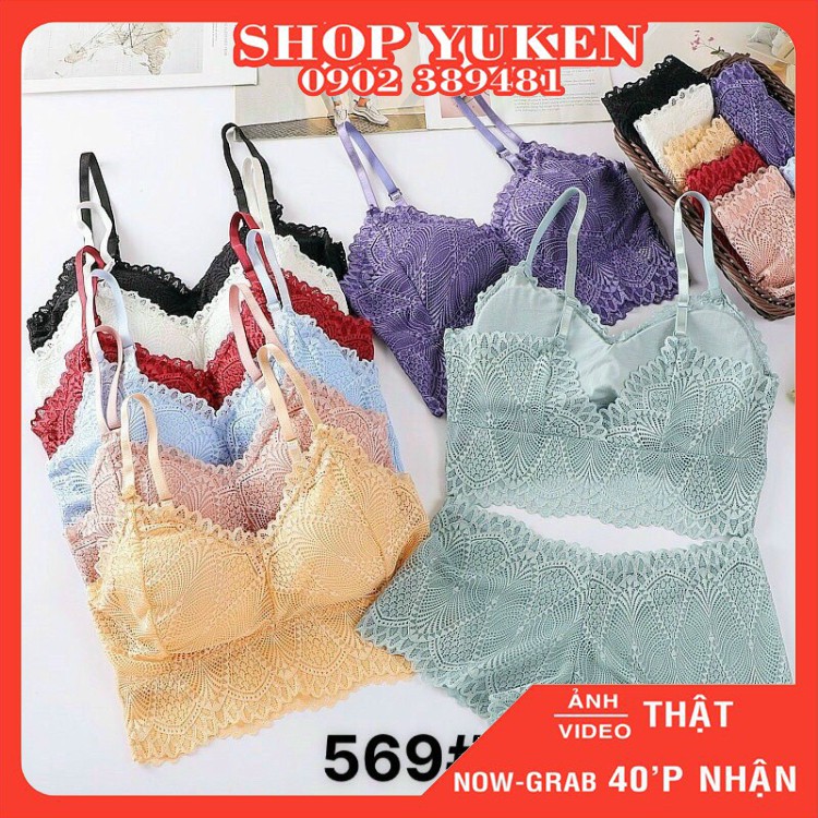 ♥️ Shop Uy Tín ♥️Bộ Bra ren không gọng mút nâng ngực siêu êm B569 Set Bralette abc91