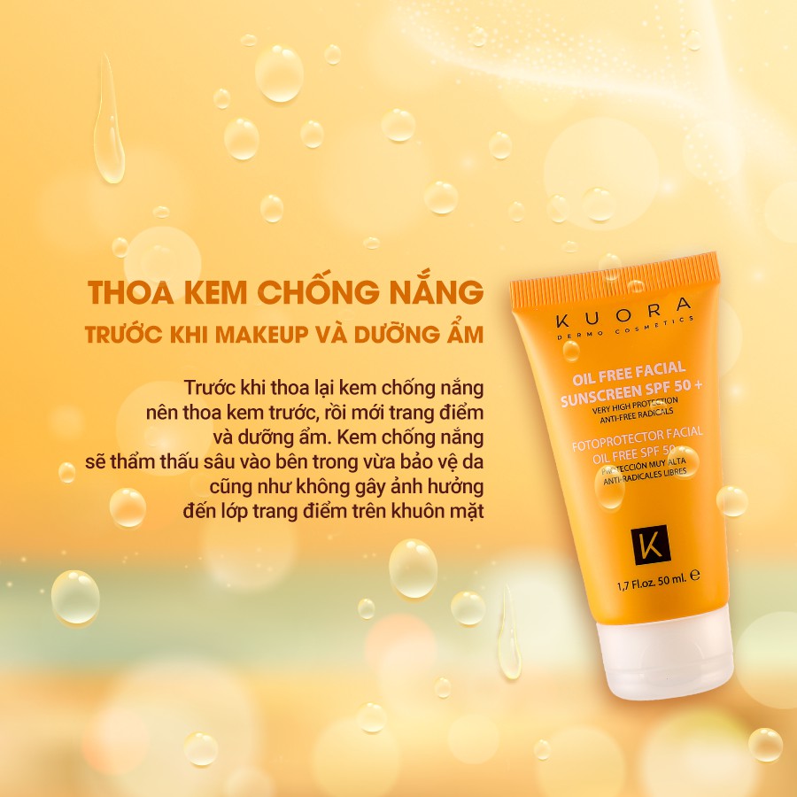 Kem Chống Nắng Dạng Sữa Lỏng Không Nhờn Rít Kuora Sunscreen SPF50+ 50ml | BigBuy360 - bigbuy360.vn