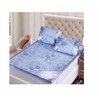 CHIẾU LỤA HOA 1M8-2M ĐIỀU HÒA MÁT LẠNH TẶNG 2 VỎ GỐI