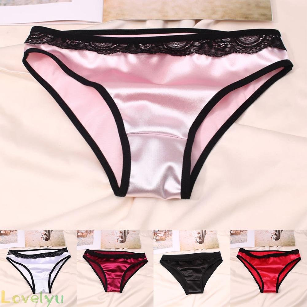 【Ready Stock】Women Panties G-string Thong Lingerie Silk Satin Underwear Knickers Briefs@New
