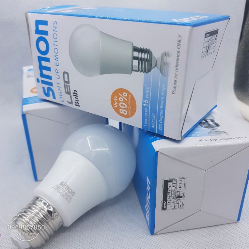 Bóng bub led Simon - 7W siêu sáng chính hãng ánh sáng trắng.