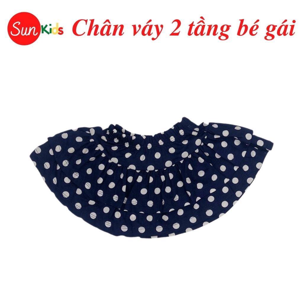 Chân váy cho bé, đầm bé gái 2 tầng, chất cotton, có quần đùi trong, size 1-5 - SUNKIDS