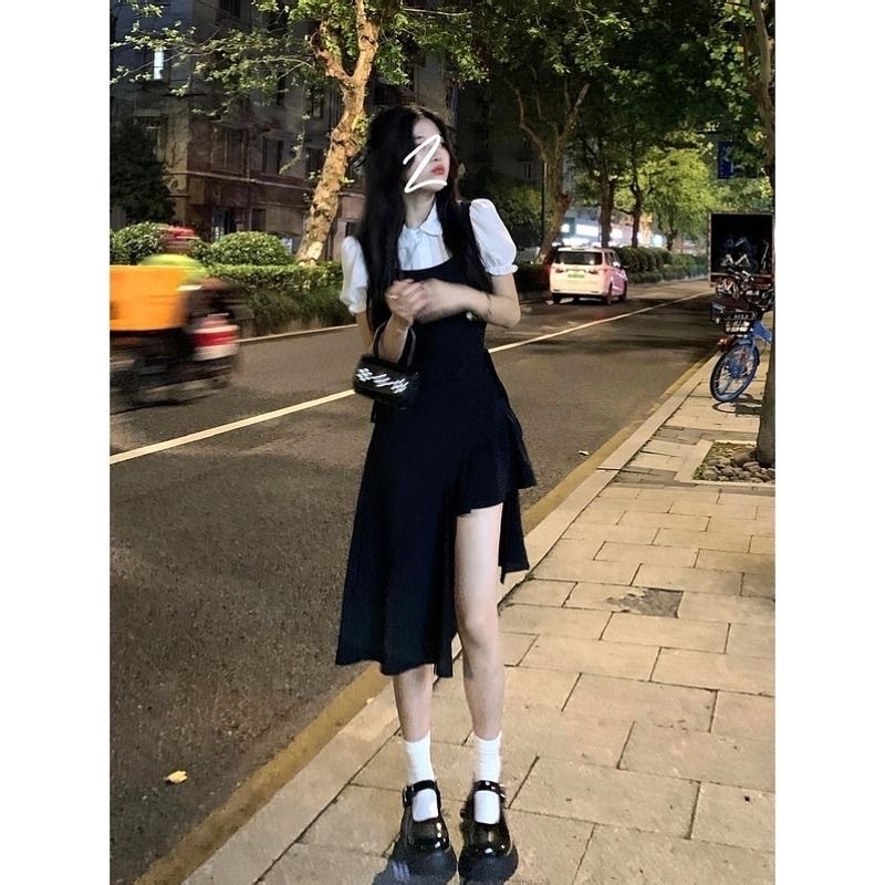 Váy Hai Dây Yếm Liền Áo Cách Điệu Tà Váy Siêu Cá Tính