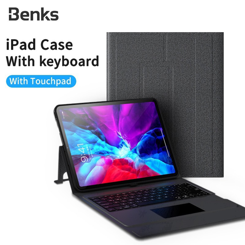 [ Hàng Hot ] Bao da/ Case kiêm bàn phím Bluetooths cho iPad Air 4 10.9 inch, Pro 11 inch, 12.9 inch (2018-2020) có Track