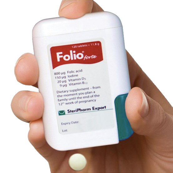 Viên uống bổ sung Acid Folic cho mẹ bầu Folio® forte - Hộp 120 viên-sử dụng được 4 tháng