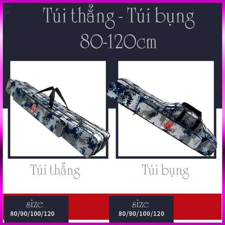 ⭐ Túi đựng cần câu cá, bao đựng cần câu đa năng 2 ngăn dài 80-120cm màu dàn di cao cấp PK-9