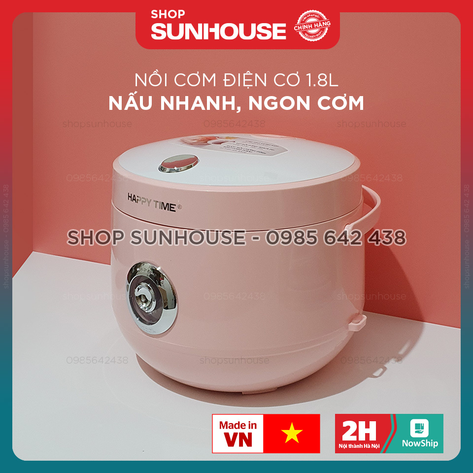 Nồi cơm điện 1.8L SUNHOUSE HappyTime HTD8521P thân nhựa