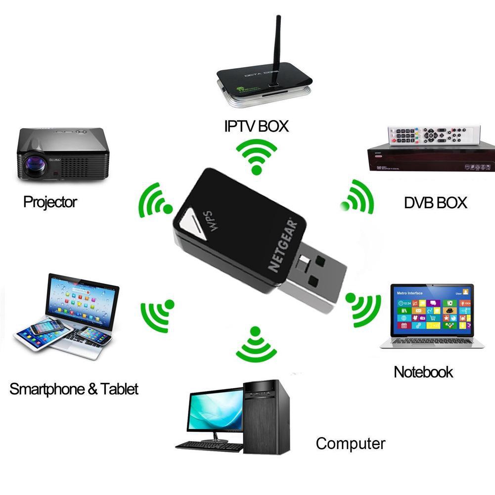 Netgear A6100 AC600 Dual Wi-Fi USB Mini Adaptor Bộ 5Ghz dây không thu Y9L5 | BigBuy360 - bigbuy360.vn