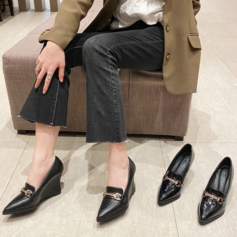 Giày đế xuồng mũi nhọn cao cấp gót cao 8cm   210222