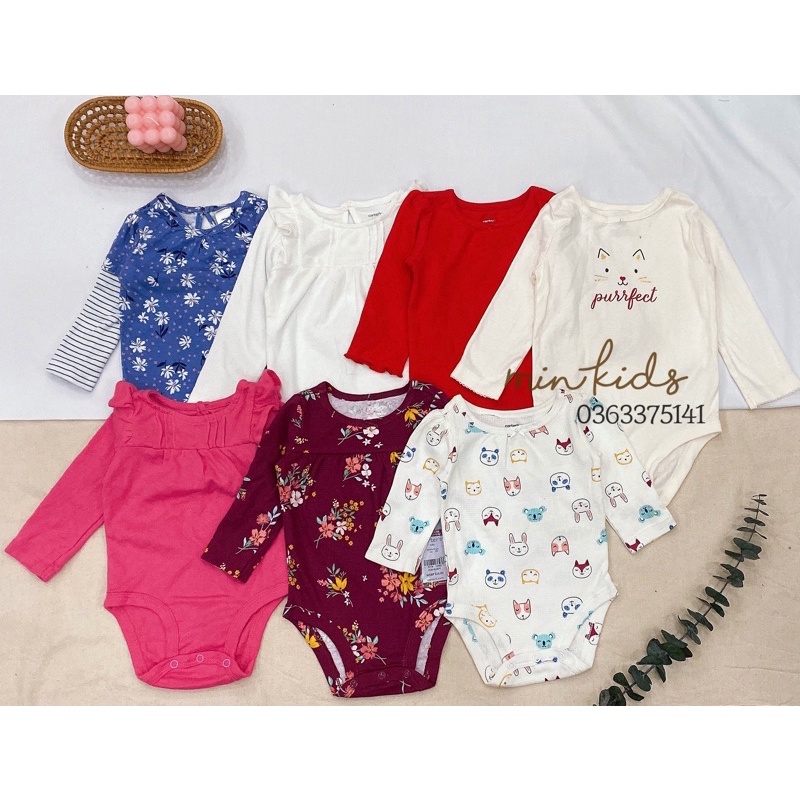 Body chip cổ tròn bé gái ( in chữ) - 3m, 24m