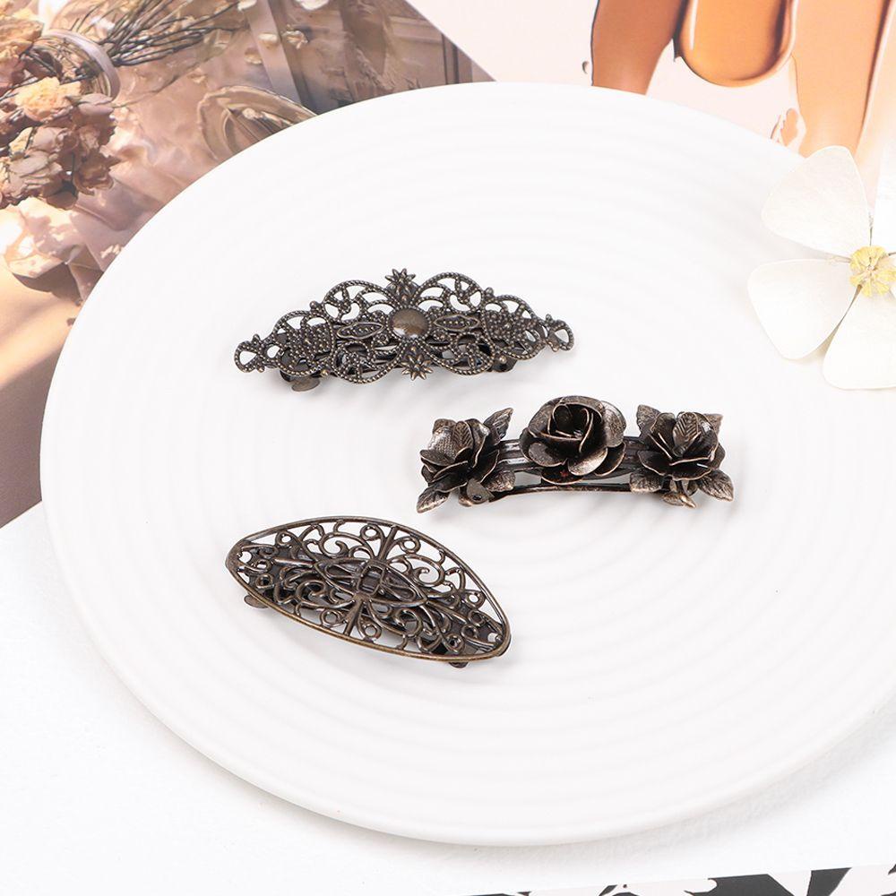 SUSANS Kẹp Tóc Màu Đồng Đính Đá Phong Cách Vintage Thanh Lịch Dành Cho Nữ