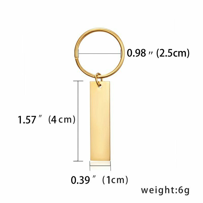 Điêu Khắc Miễn Phí!!!! Mới Móc Khóa Khắc Chữ Bằng Thép Không Gỉ