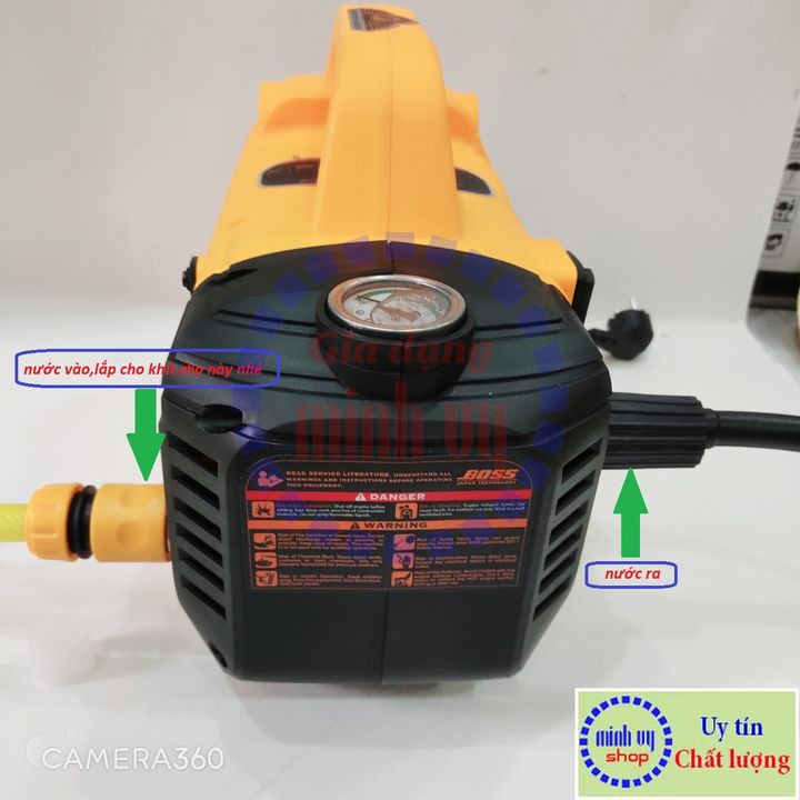 MÁY RỬA XE BOSS 2300W THẾ HỆ MỚI-tăng bình xit bọt tuyết và ống nối súng - tự hút nước