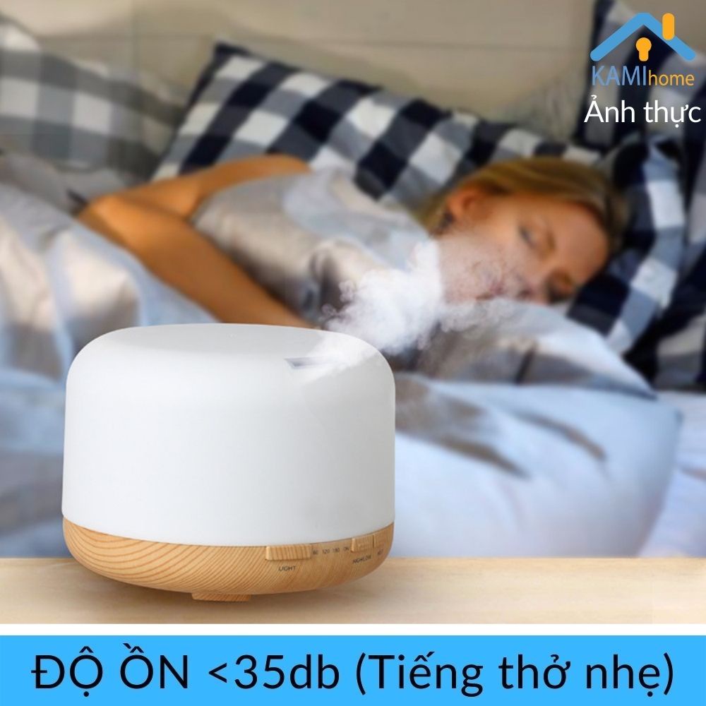 Máy phun sương tạo ẩm khuếch tán tinh dầu Có Điều khiển Kèm Tinh dầu hình Trụ cỡ từ 300-500ml Kami1701x