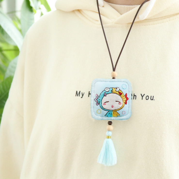 Thêu Handmade/Phụ Kiện/Túi thơm tự thêu họa tiết dễ thương ngộ nghĩnh làm quà tặng bạn trai hoặc trang trí ô tô