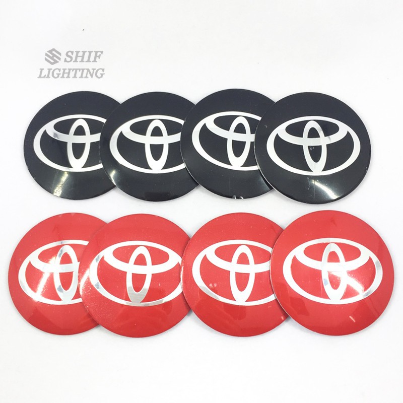 Bộ 4 miếng dán bánh xe hơi Toyota logo 56mm the ordinary