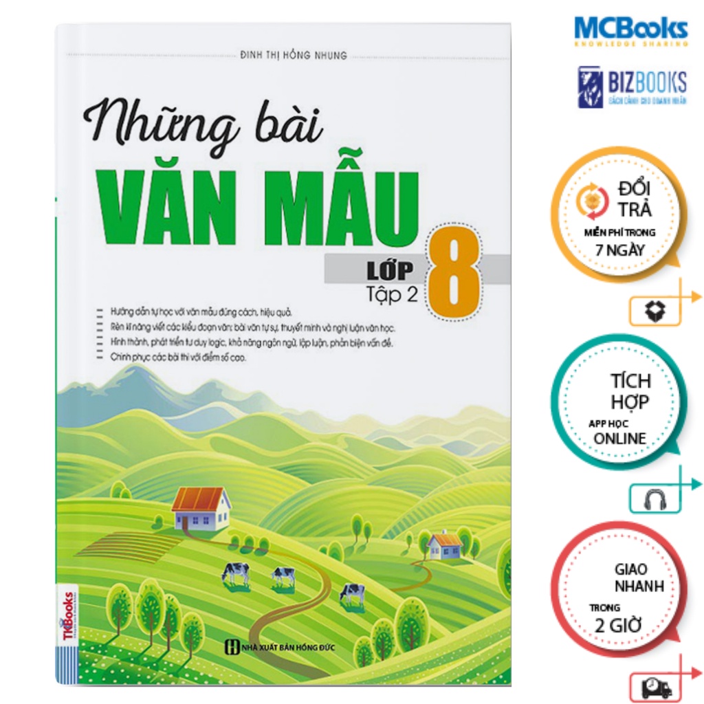 Sách - Combo 2 tập Những Bài Văn Mẫu Lớp 8 (Tập 1 + 2) Mcbooks