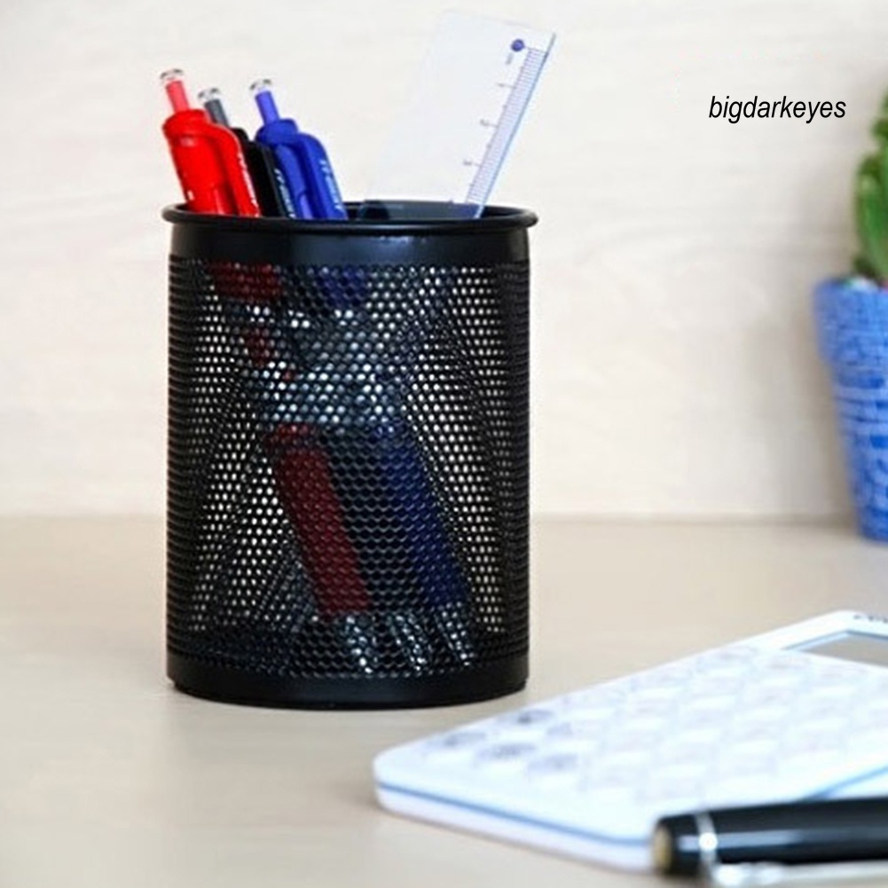 Giá Đỡ Bút Hình Tròn Bằng Lưới Thiết Kế Tiện Lợi Dễ Dùng Cho Văn Phòng