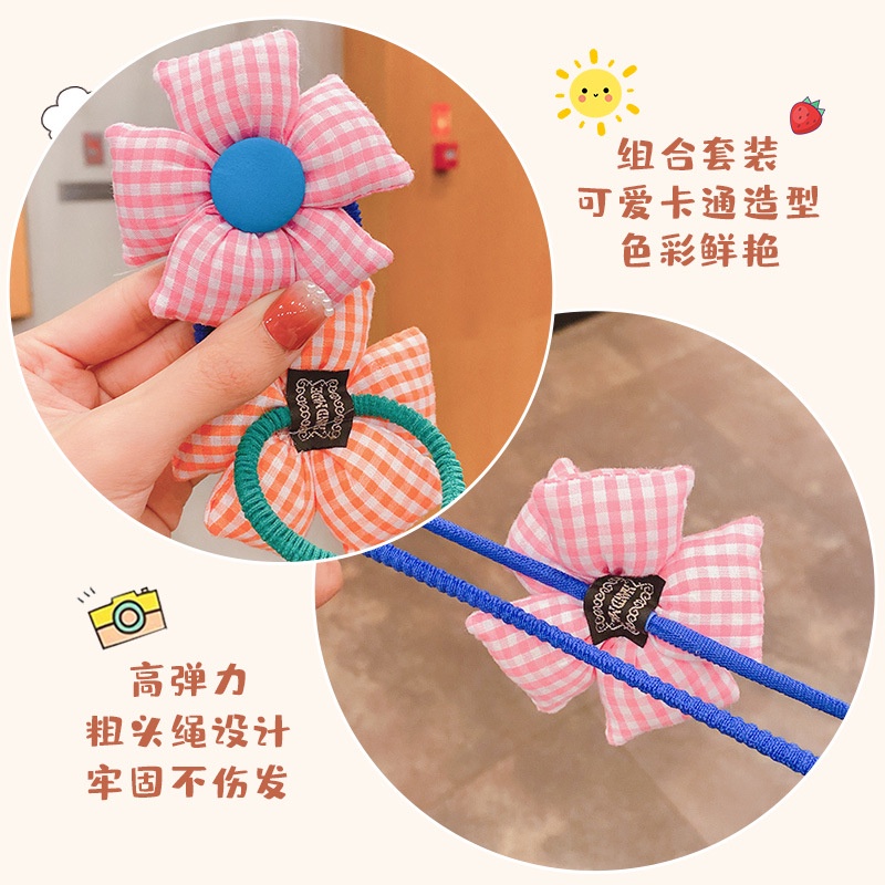 Dây Buộc Tóc Cao Su Hình Hoa Hướng Dương Phong Cách Hàn Quốc Cho Bé Gái
