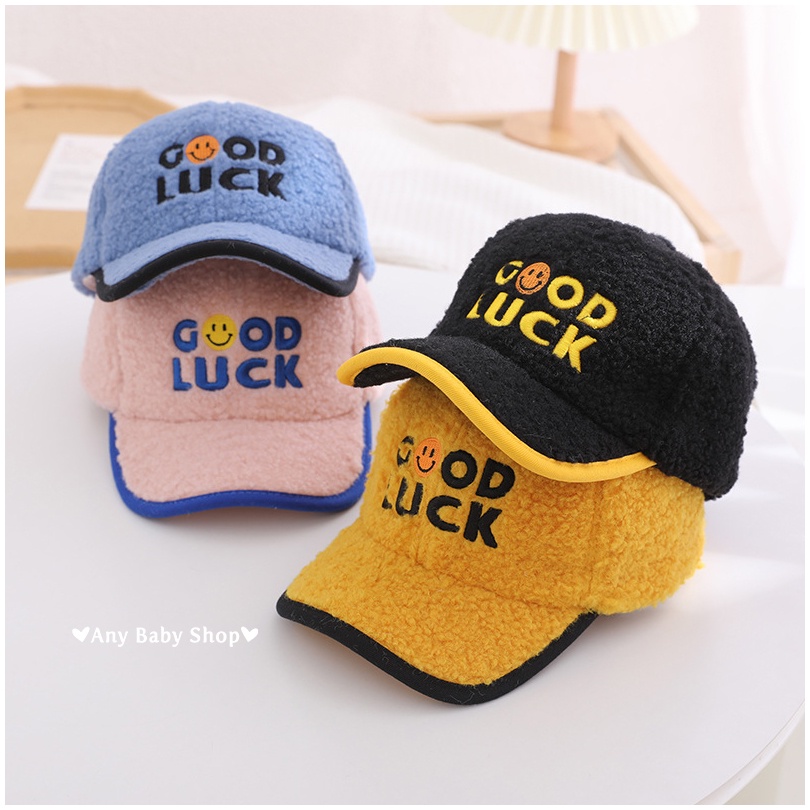 Nón mũ lưỡi trai trẻ em thêu chữ Good Luck cho bé trai và bé gái nhiều màu xinh yêu ❣❣