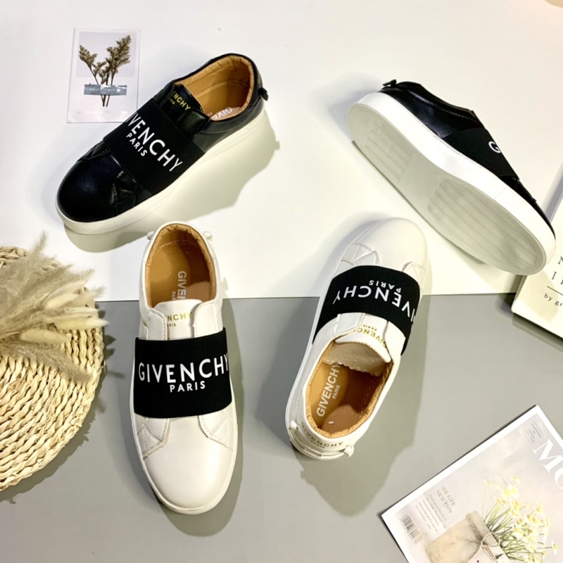 Giày slipon da nam nữ vạch chun chữ gót dây buộc