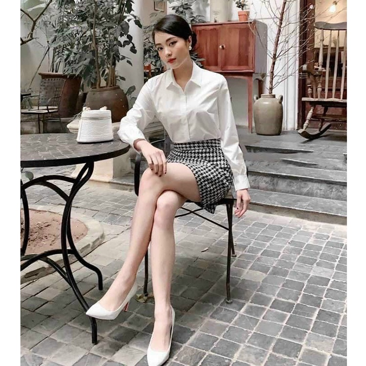 Áo sơ mi dài tay trắng nữ chuẩn GU form rộng Somi suông rộng dài