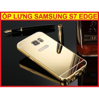 SAMSUNG GALAXY S7 EGDE - ỐP LƯNG TRÁNG GƯƠNG VIỀN KIM LOẠI