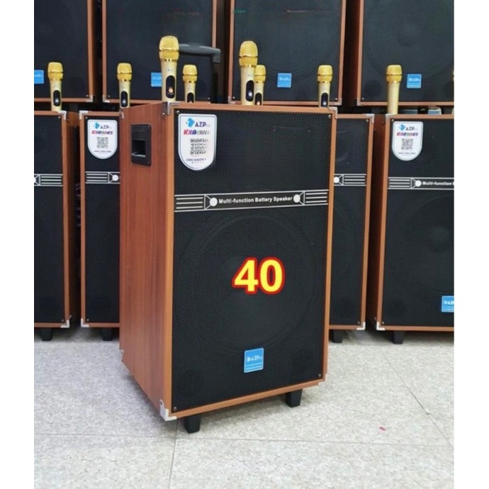 Loa Kéo Azpro AZ 16A Bass 4 Tấc-3 Đường Tiếng Phiên Bản 2022-Tặng Kèm 2 Micro Karaoke