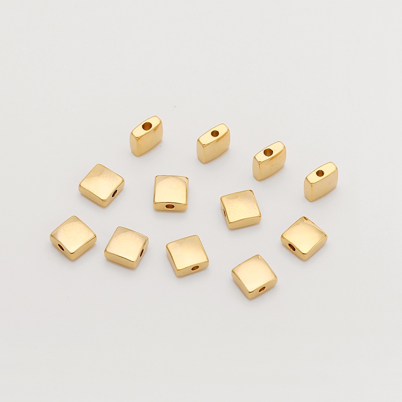 Chuỗi Hạt Vuông Bằng Đồng Mạ Vàng 14K Dùng Làm Trang Sức Thủ Công diy