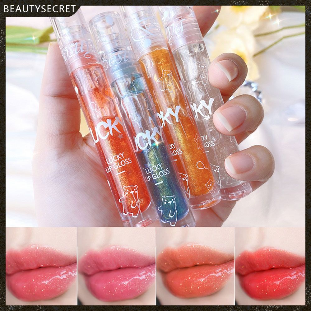 (Hàng Mới Về) Son Bóng Dưỡng Ẩm Chống Dính Thiết Kế Vỏ Đính Đá Lấp Lánh