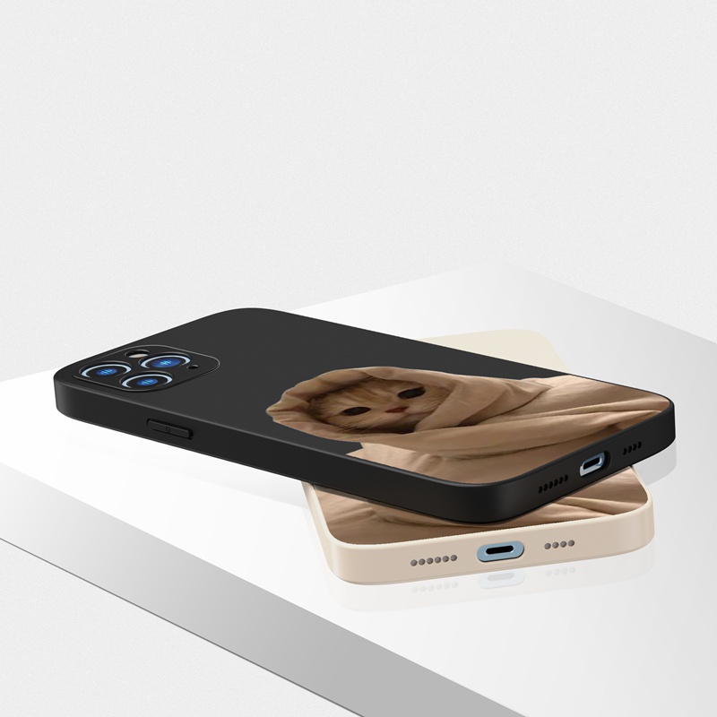 Ốp lưng iphone Ốp điện thoại SUNTAIHO silicon mềm hình chú mèo ngủ đáng yêu thích hợp cho iPhone 13 12 11 Mini Pro X XR XS Max 7/8 Plus