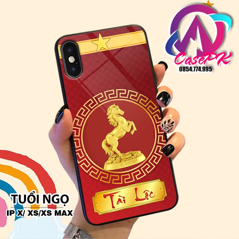 Ốp kính cường lực cao cấp in hình 12 con giáp Tài Lộc dành riêng điện thoại IP X- IP XS - IP XS MAX - IP XR