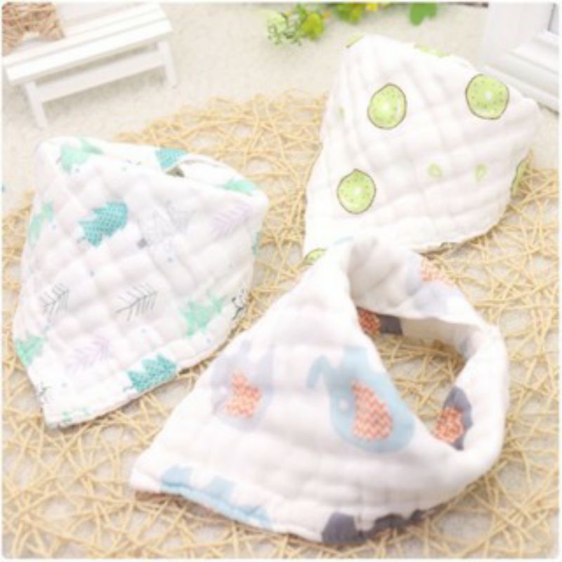 Set 5 yếm xô OGANIC 6 lớp có cúc bấm siêu thấm siêu kute cho bé