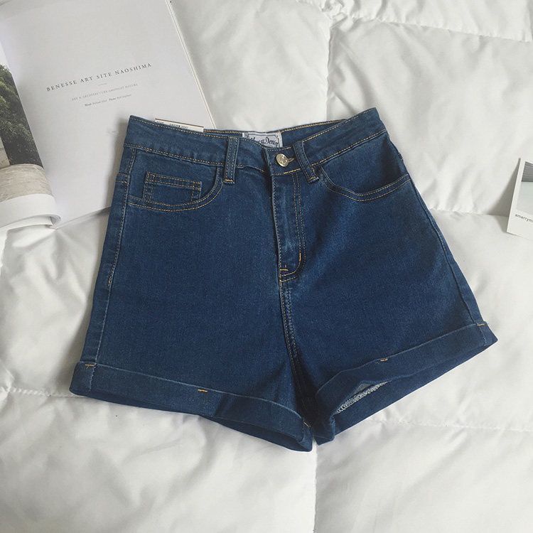 Quần Short Denim Lưng Cao Dáng Ôm Màu Sắc Tươi Sáng Thời Trang Mùa Hè 2022 Cho Nữ