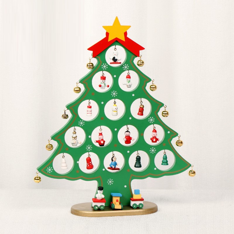 Cây thông noel mini bằng gỗ để bàn học, bàn làm việc, trang trí góc chill giáng sinh