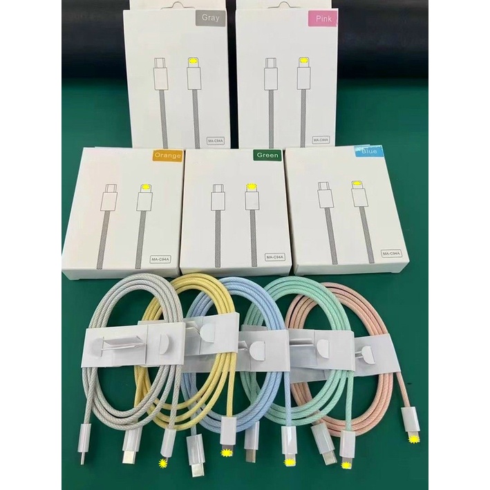 Cáp Sạc Nhanh Bọc Dù 20W / Cáp Sạc Điện Thoại Type-C Dây Dù 1M Cho 8Plus/Xs Max /11/12 Pro/13 ProMax