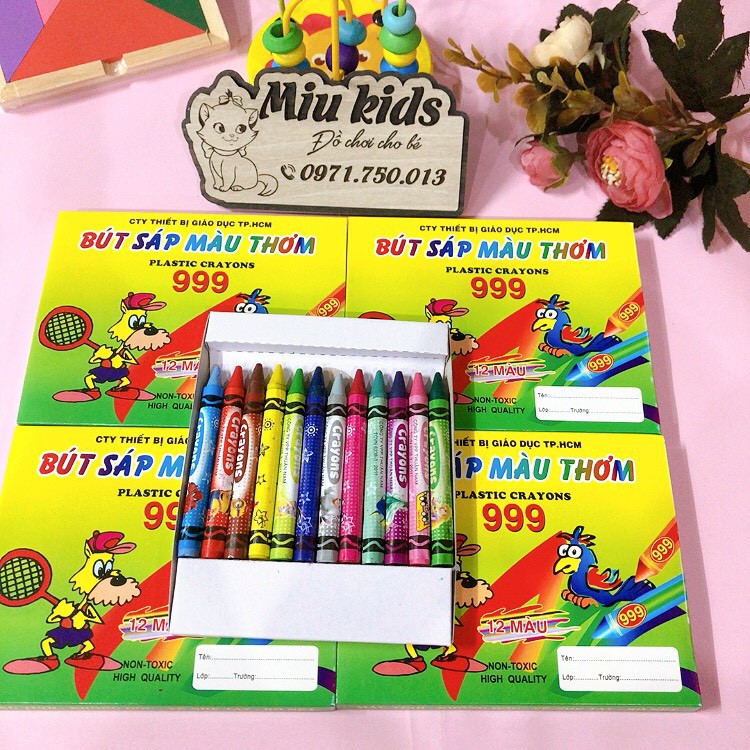 Bút sáp màu thơm 12 màu_bút màu sáp dễ dương cho bé_màu Mic 999