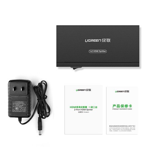 Bộ chia HDMI 1 vào 2 ra hỗ trợ Full HD Ugreen 40201 - Hàng Chính Hãng