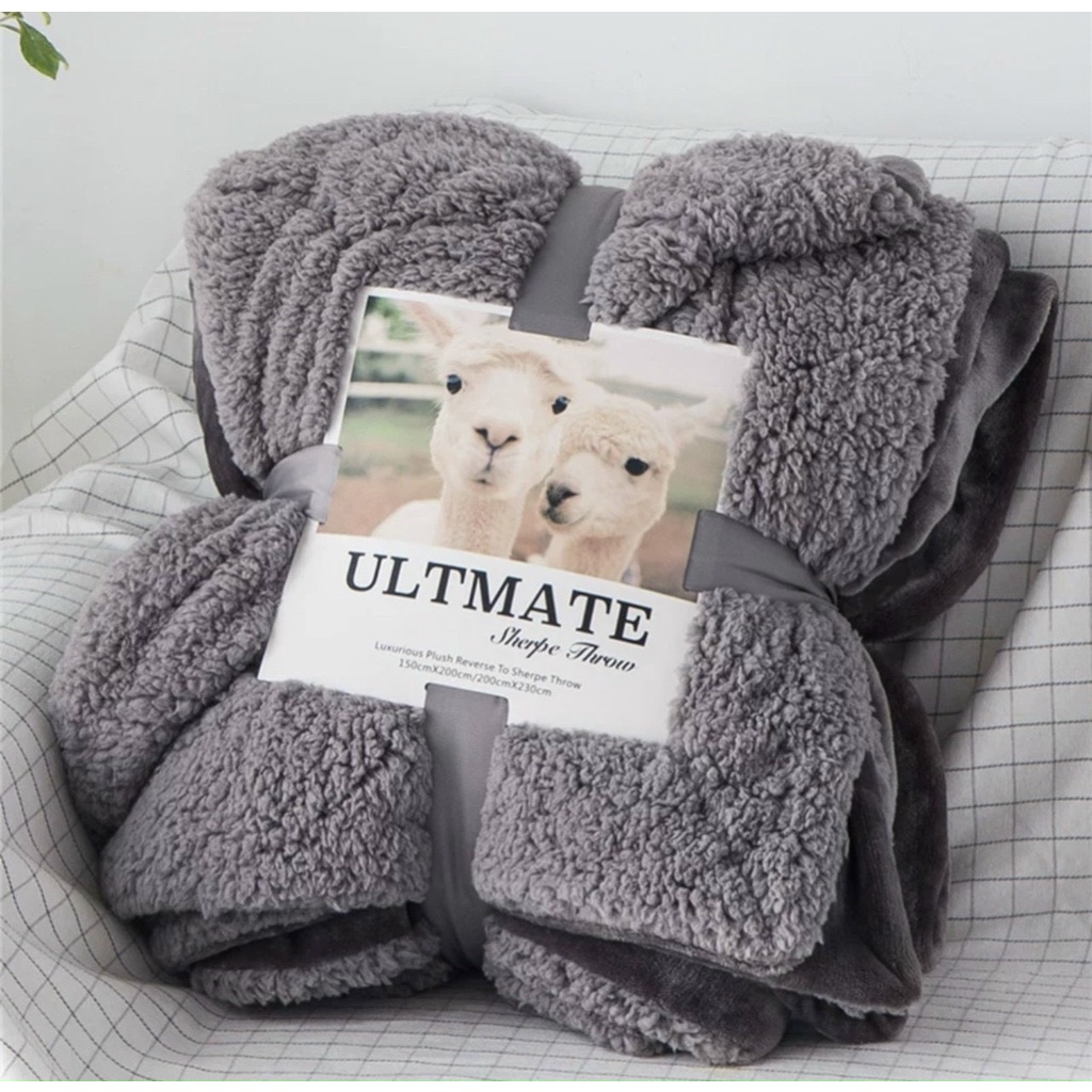 Chăn lông cừu Untimate nhập khẩu, chăn lông cừu tuyết 2 lớp siêu ấm áp size 2mx2m3