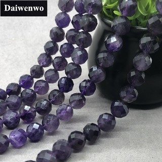 Chuỗi hạt đá thạch anh tím tự nhiên 6 / 8mm