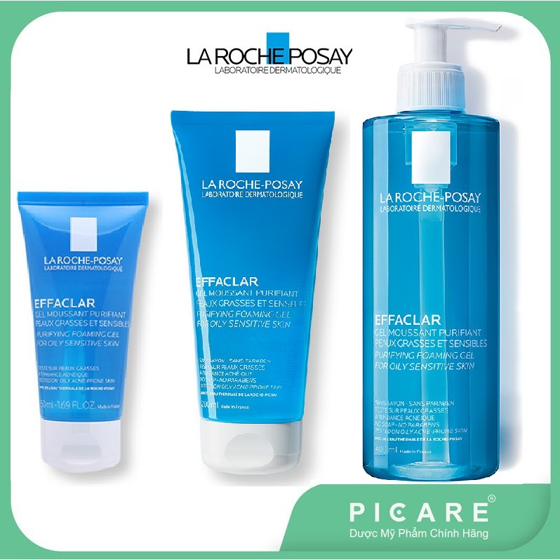 La Roche Posay Gel Rửa Mặt Tạo Bọt Làm Sạch Cho Da Dầu Nhạy Cảm Effaclar Purifying Foaming Gel (50ml - 200ml - 400ml)