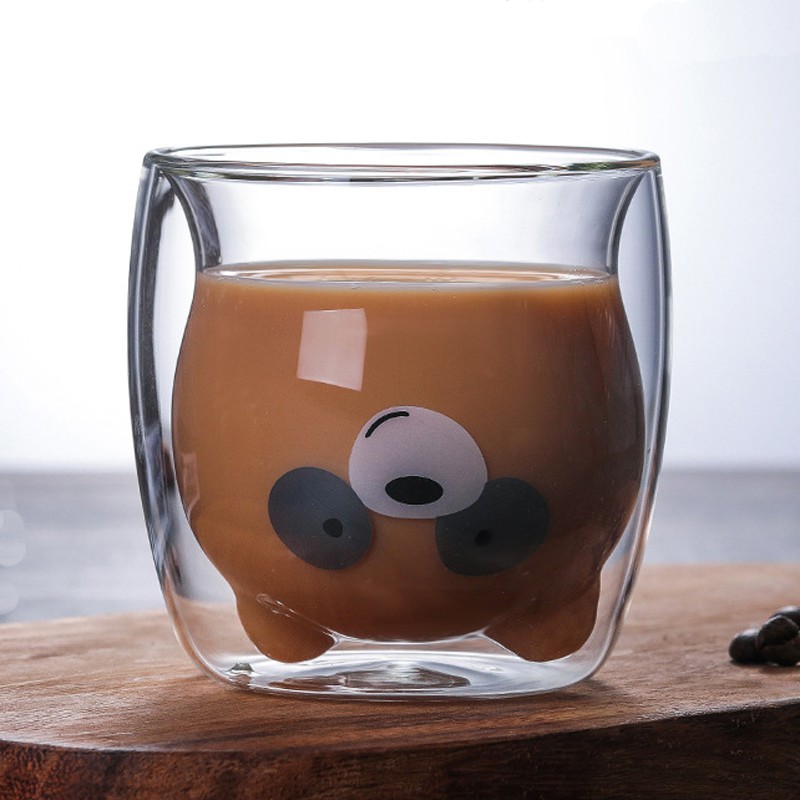 Ly thủy tinh chịu nhiệt hình gấu - 2 lớp