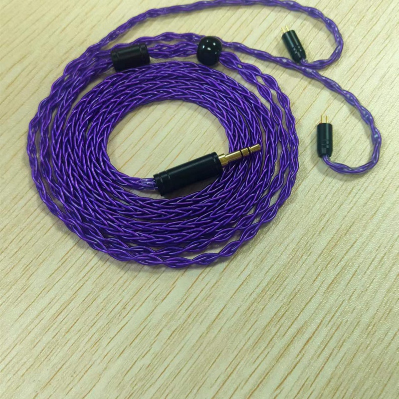 Dây Cáp Tai Nghe 8 Dây Bằng Đồng Màu Tím Bạc Phù Hợp Với Mọi Người Mẫu Tai Nghe