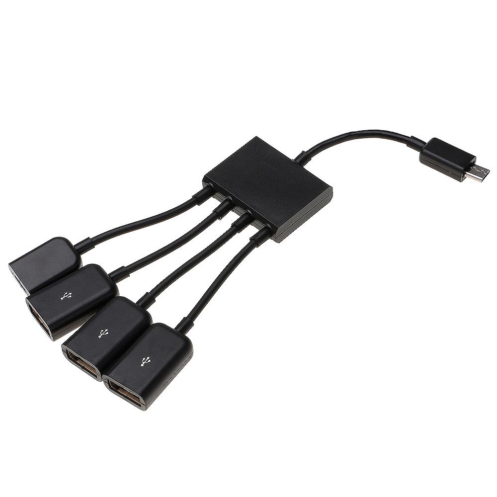 Adapter Micro USB sang 3 cổng USB 2.0 với 1 cổng sạc Micro USB OTG