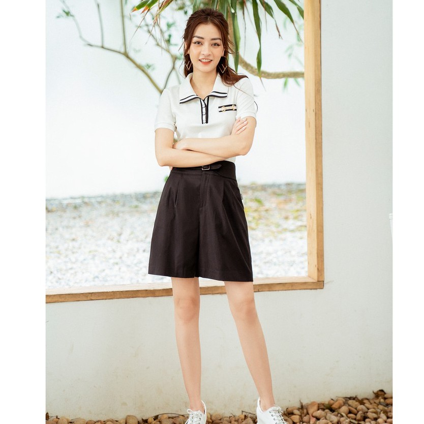 Quần sooc cạp cao, đai liền, túi chéo Emspo QS1259